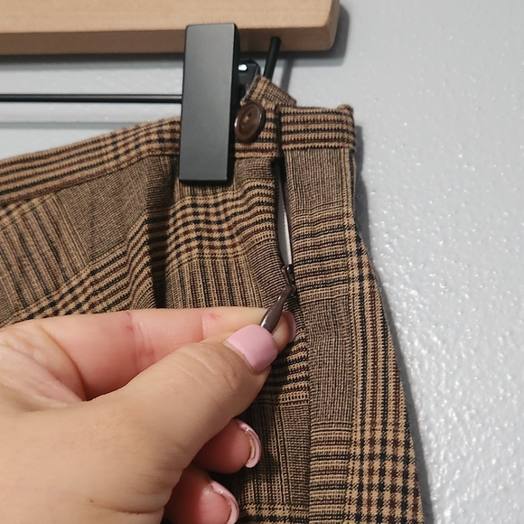 Anthropologie Tapemeasure Floral Lace Pleated Plaid Midi Skirt Size 6 Academia - Picture 5 of 12